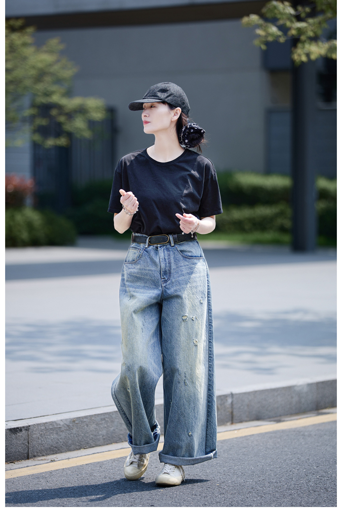 【 Random Thoughts 】 Summer Storm Ripped Heavy Washed jeans straight-leg pants for all four seasons pic 59