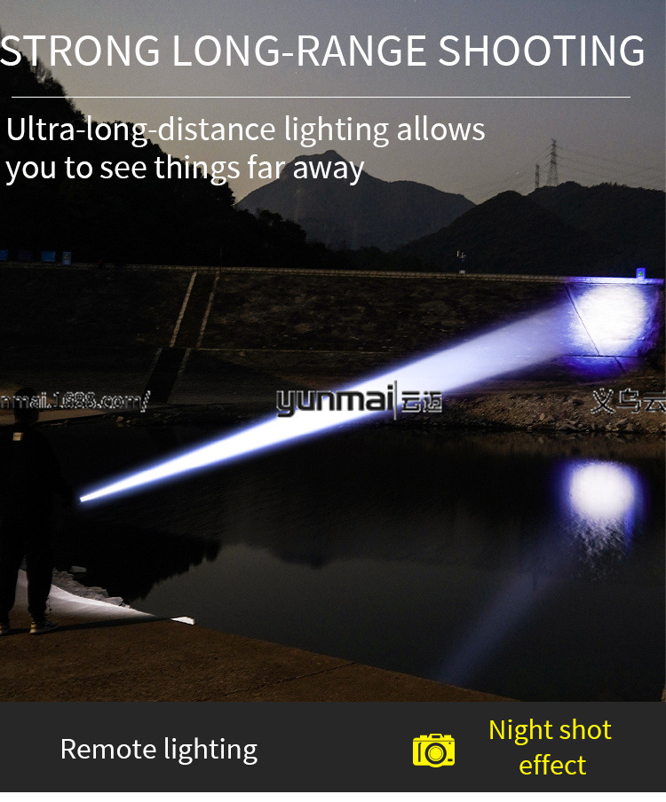 亚马逊新款数显白激光手电筒可透光荧光条带输出强光远射理发器多功能照明工具详情17