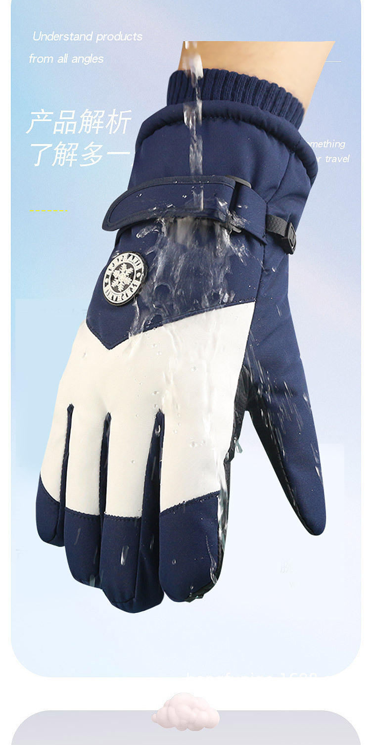 Ski gloves for men and women with fleece for warmth, outdoor tram cold-proof, windproof and waterproof, touch screen motorcycle, winter cycling and mountain climbing pic 9