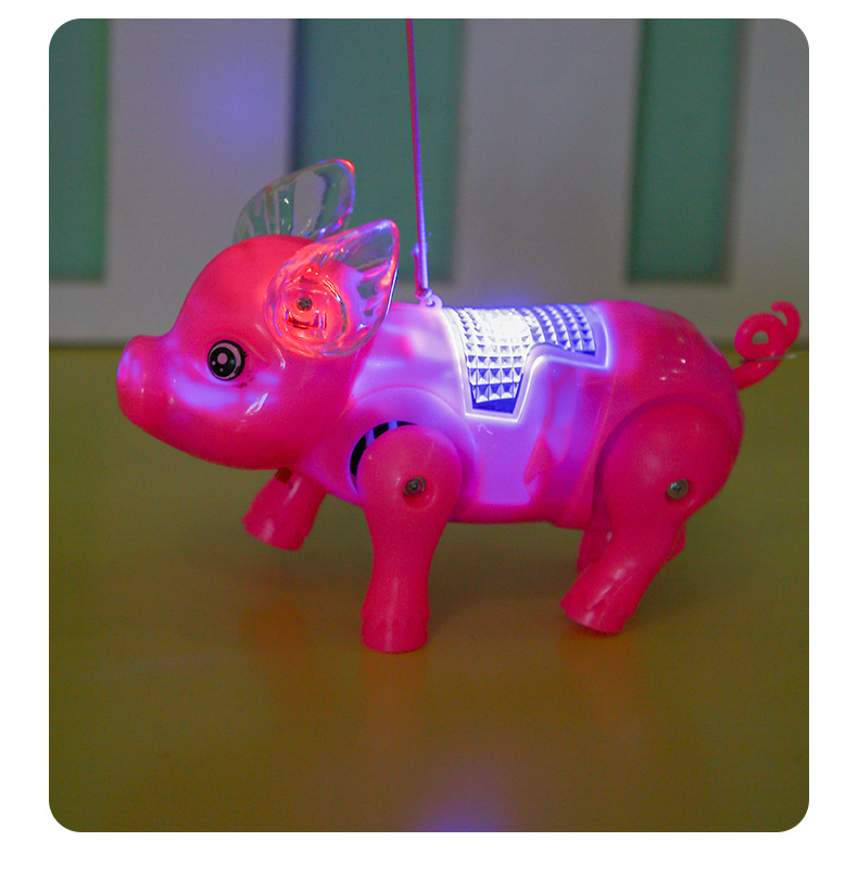电动牵绳小猪 牵绳猪 牵绳小猪 电动发光音乐牵绳猪 儿童玩具批发详情9