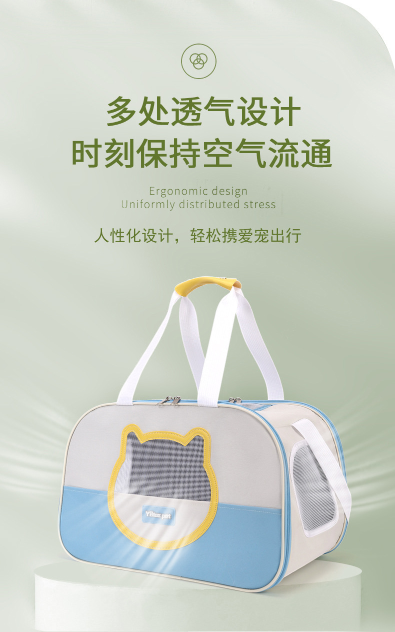 跨境猫包透气大容量外出便携包可单肩斜挎宠物背包猫狗包透气轻便详情4