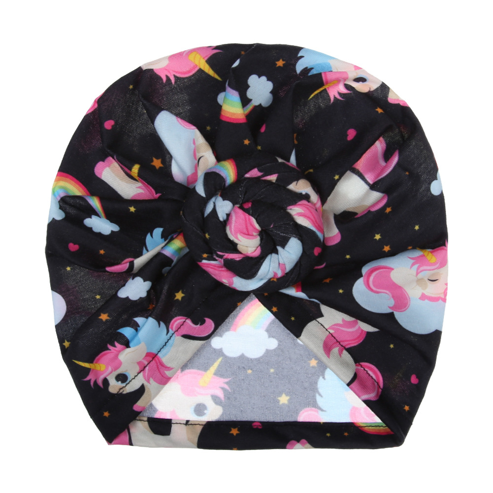 外贸新款独角兽印花印度帽宝宝胎帽欧美甜甜圈无骨帽厂家现货批发详情26