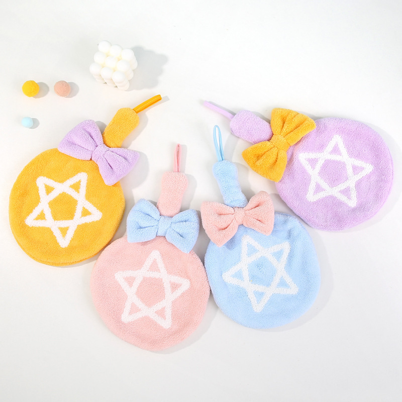 【 Chi Jia 】 Coral Fleece popular lollipop hand towels, hanging cute hand wash towels, Absorbent towels for bathroom pic 2