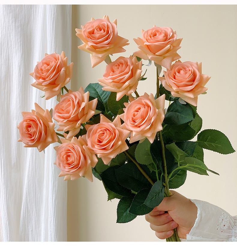 手感保湿润玫瑰花高级感逼真仿真花假花居装饰婚庆手捧花厂家批发详情16