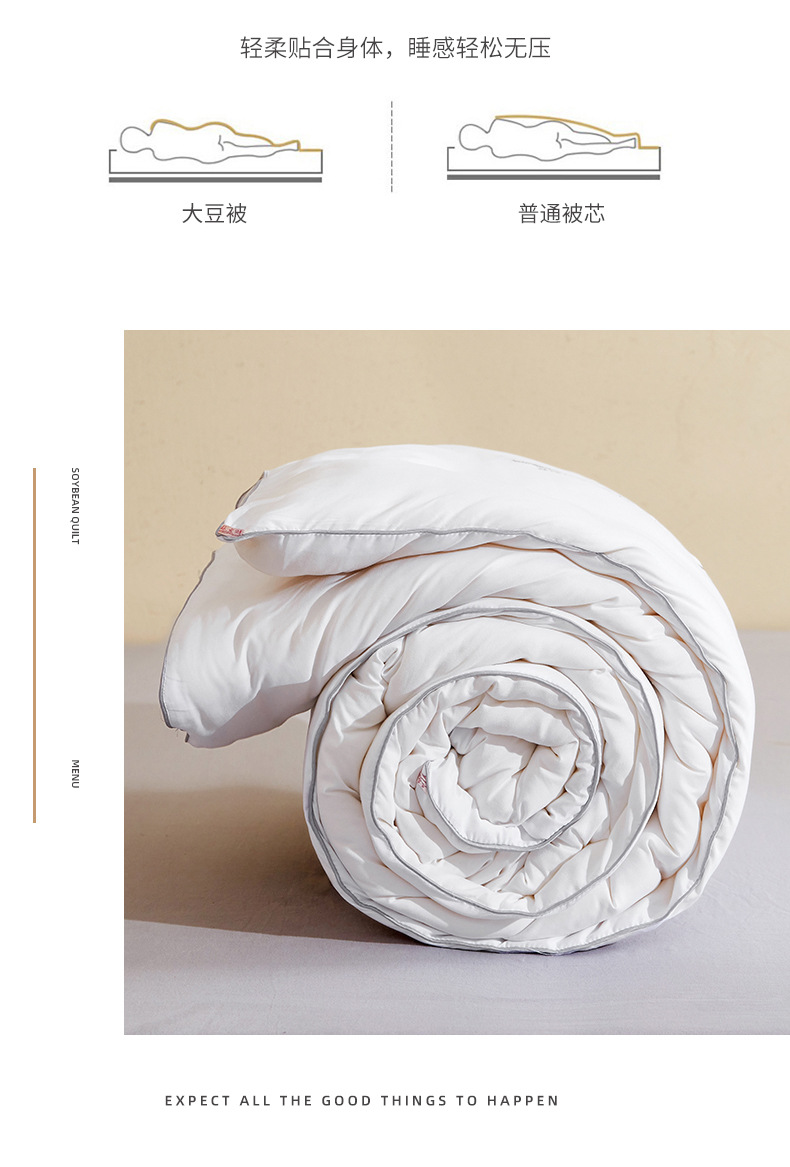 Japanese-style Class A soybean core double-person spring and autumn quilt, single-person thickened warm winter quilt, all-season suitable bedding pic 9