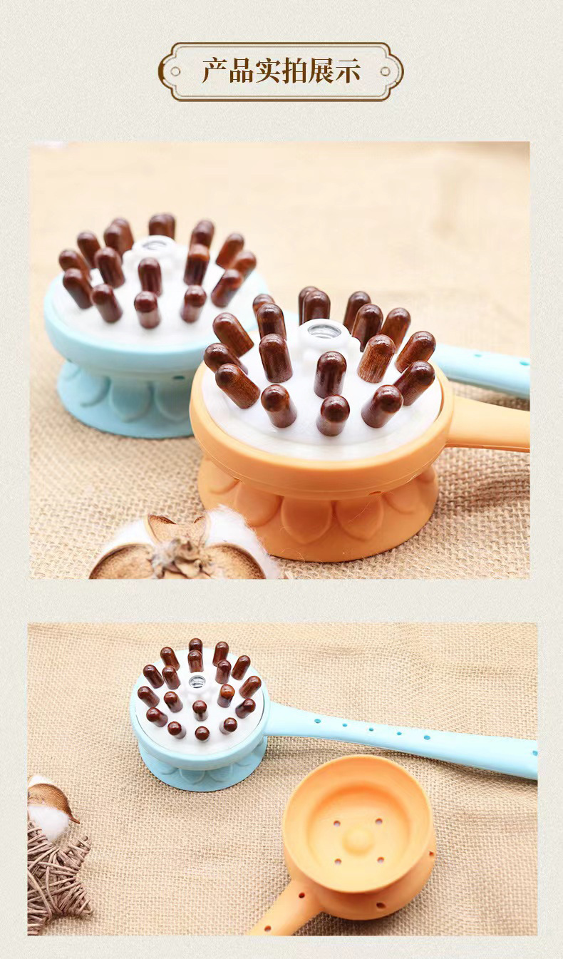545新款吸卡装两用按摩捶 硅胶木珠可弯曲敲打锤去痧养生经络敲打详情5