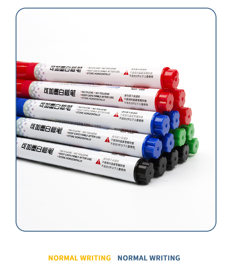 千汇白板笔大容量批发可擦可加墨干擦彩色记号笔漂浮笔易擦白板笔详情16