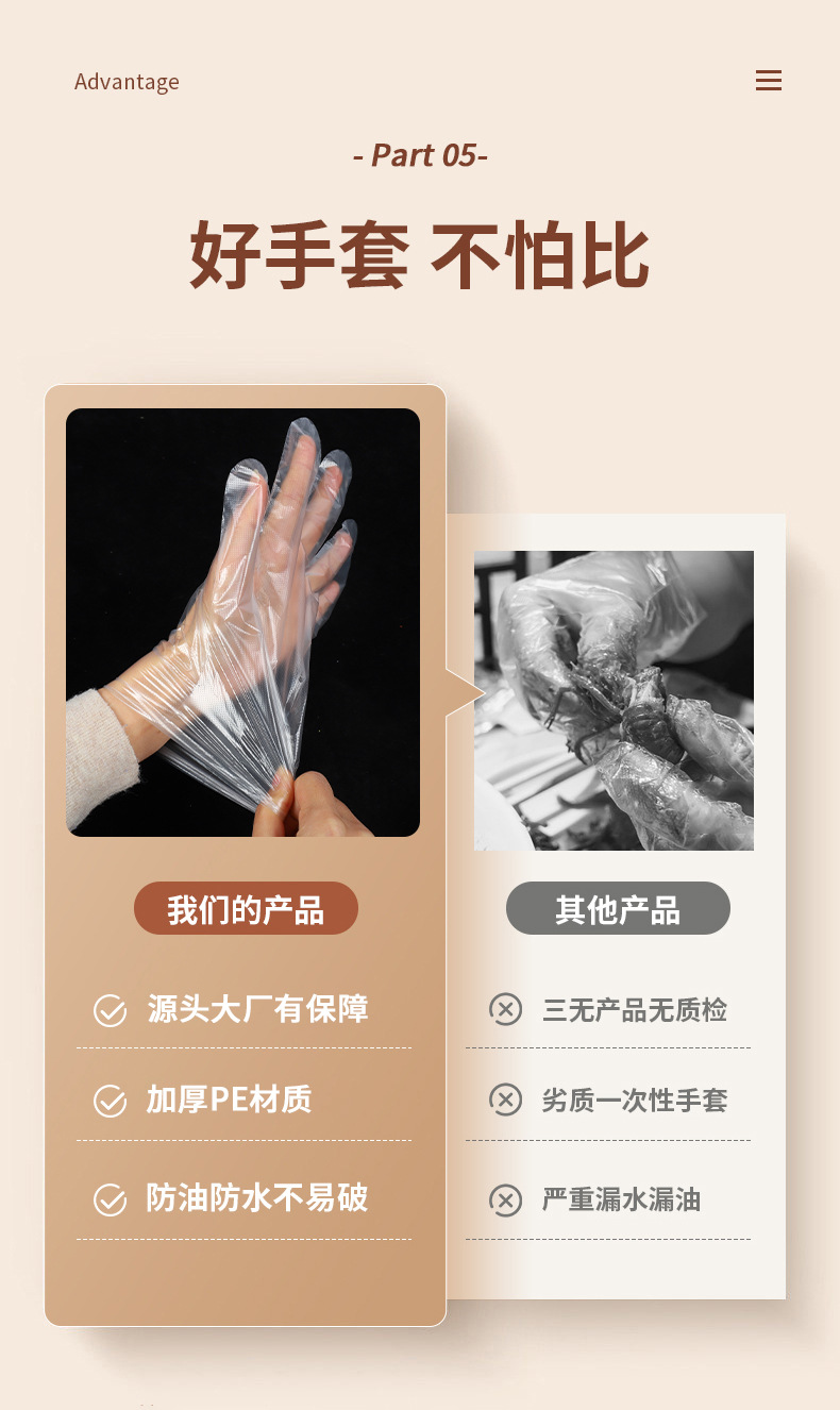 儿童一次性手套独立包装食品餐饮用加厚防油污手套源头厂家批发详情9