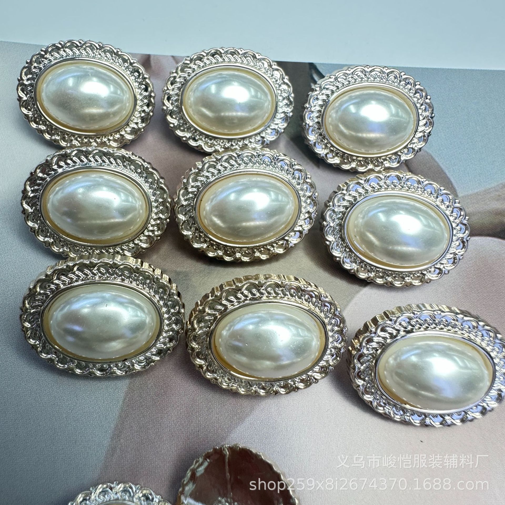 复古桃心圆形珍珠DIY饰品配件发夹发饰鞋帽包包装饰贴片洞洞鞋贴详情1