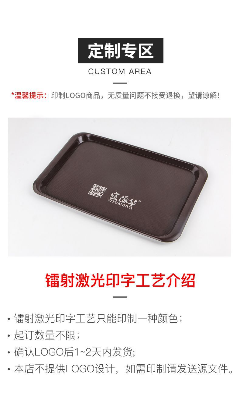 防滑托盘长方形快餐店端菜盘家用饺子托盘塑料茶盘蛋糕托盘快餐盘详情18
