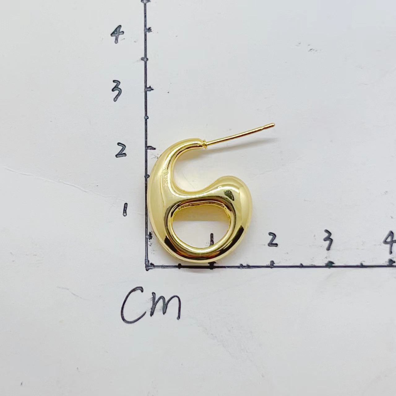 Copper-plated real gold hollowed-out pig nose, simple and cold style stud earrings, exquisite and high-end, light luxury, versatile earrings for women pic 3