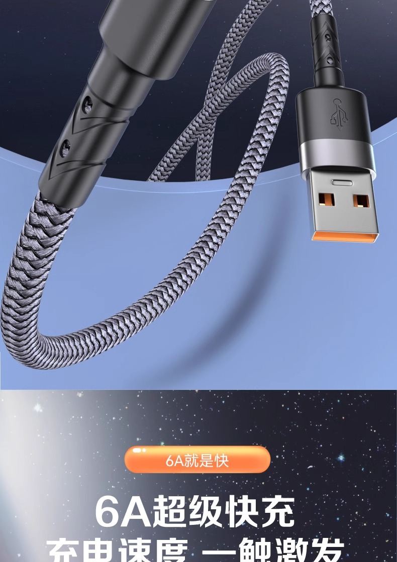 100W超级快充编织数据线适用华为苹果15/16闪充线Type-C手机线详情8