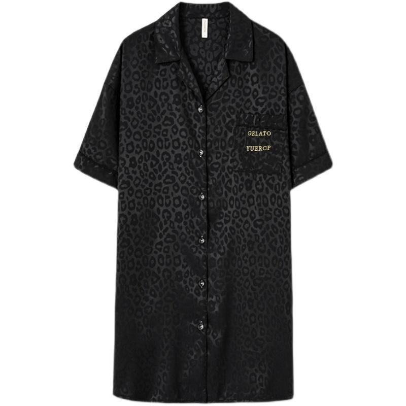 2025直播爆版衬衫裙夏季薄款四面弹性感开衫睡裙可外穿家居服女详情5