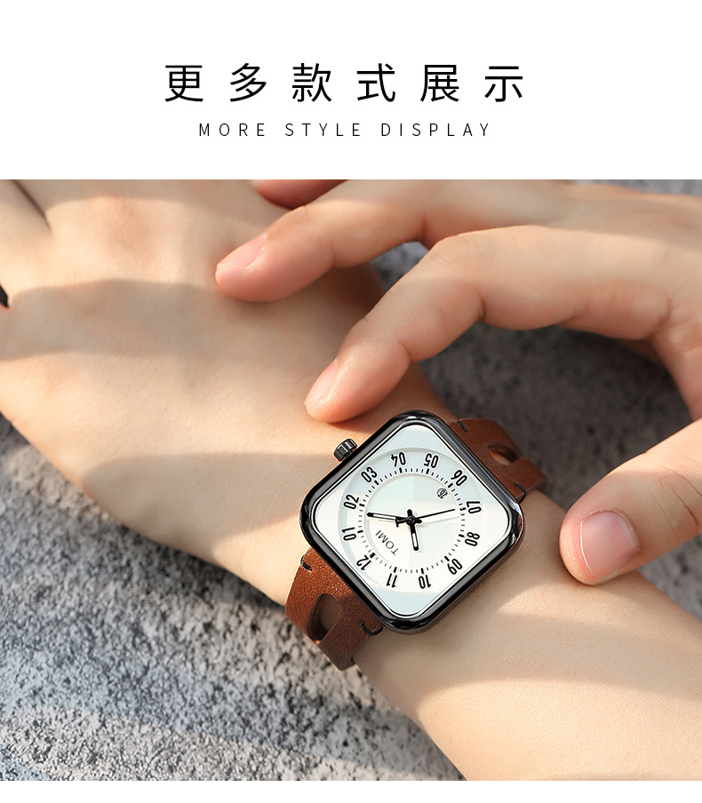 【厂家直供】TOMI特米时尚气质简约大盘设计韩版皮带手表男表女表详情12