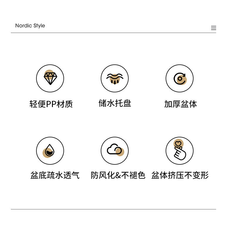 日式简约塑料花盆 圆形加厚花盆阳台绿植多肉塑料仿陶瓷园艺花盆详情2