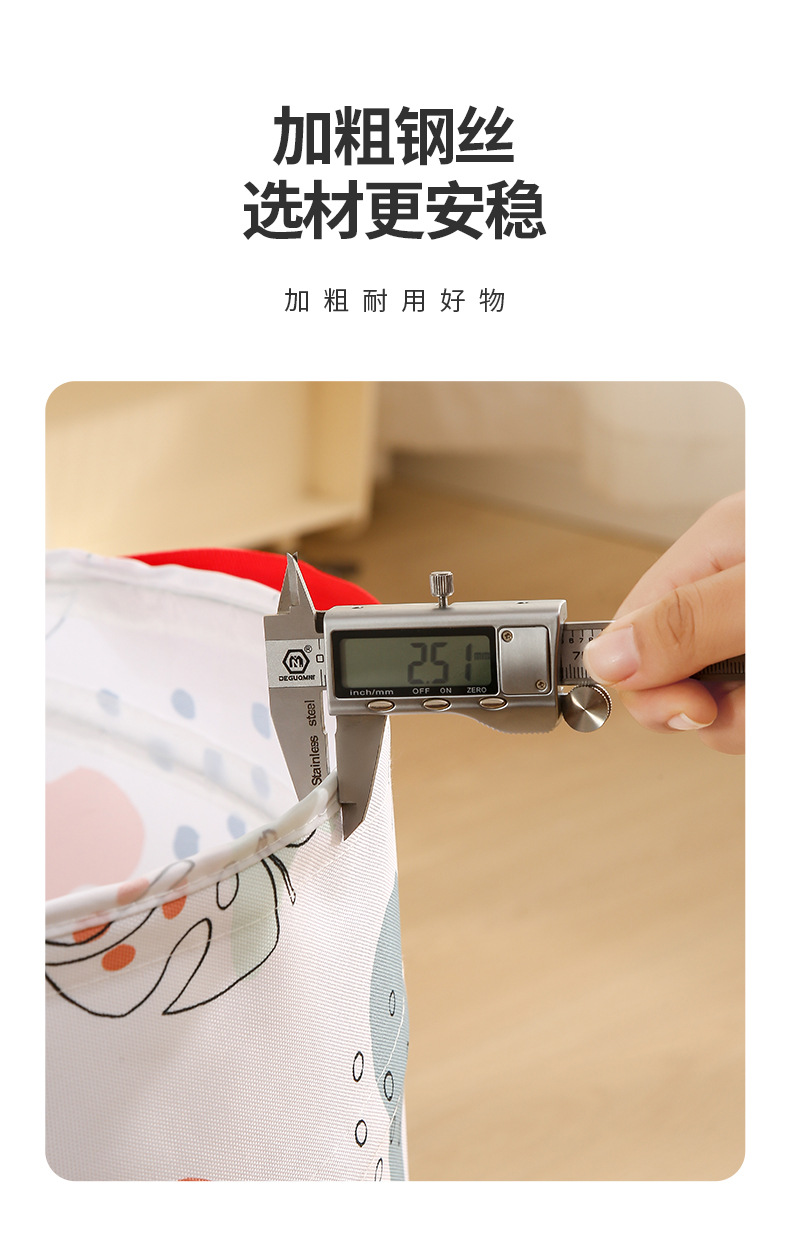 Folding dirty clothes basket 600D Oxford cloth storage bucket with built-in spring steel wire storage basket. Dirty clothes storage basket for home use pic 12