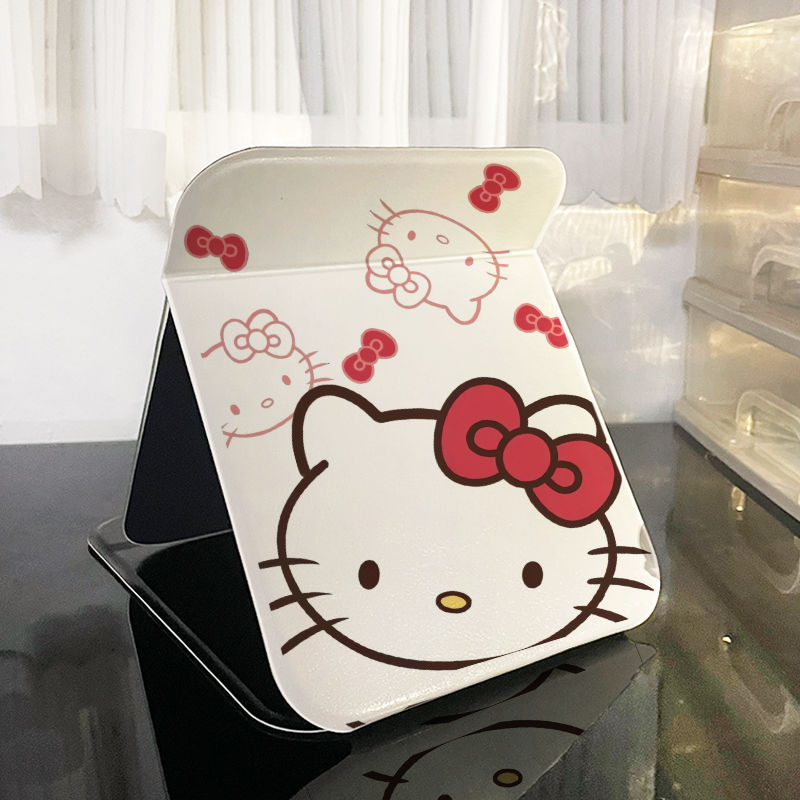 KT猫镜子可爱桌面折叠化妆镜卧室宿舍学生随时便携式无边框台式镜详情18