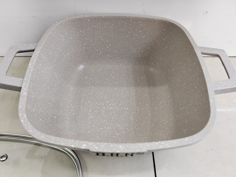 cookware Set 17-piece Square soup pot set, Marble smoke-free aluminum pot set, Gift pot, Non-stick pot pic 3