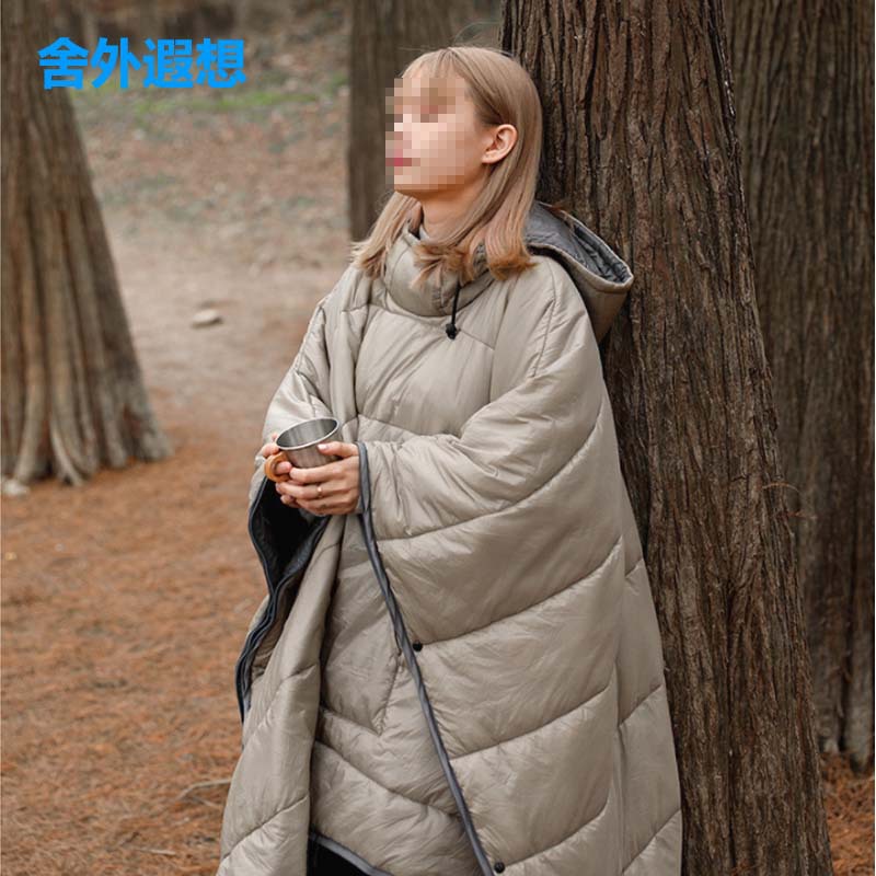 Factory direct supply of cross-border outdoor cape sleeping bags, camping wearable cold-proof and warm capes, shawls and blankets wholesale pic 18