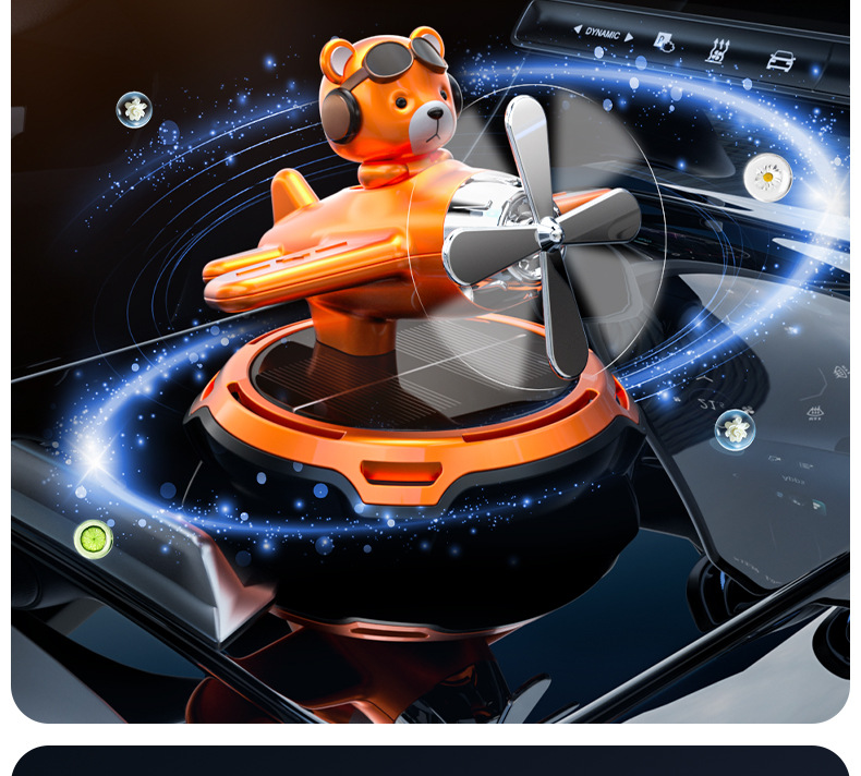 Vehicle-mounted solar-powered rotating helicopter, vehicle-mounted glasses, dog aromatherapy, car perfume, ornaments, in-car aircraft aromatherapy pic 6
