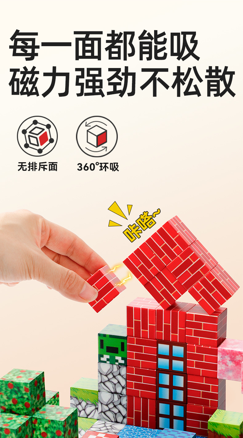 ONSHINE童年无限磁玩世界拼装益智立体模型磁力积木磁力片磁力球儿童玩具详情3