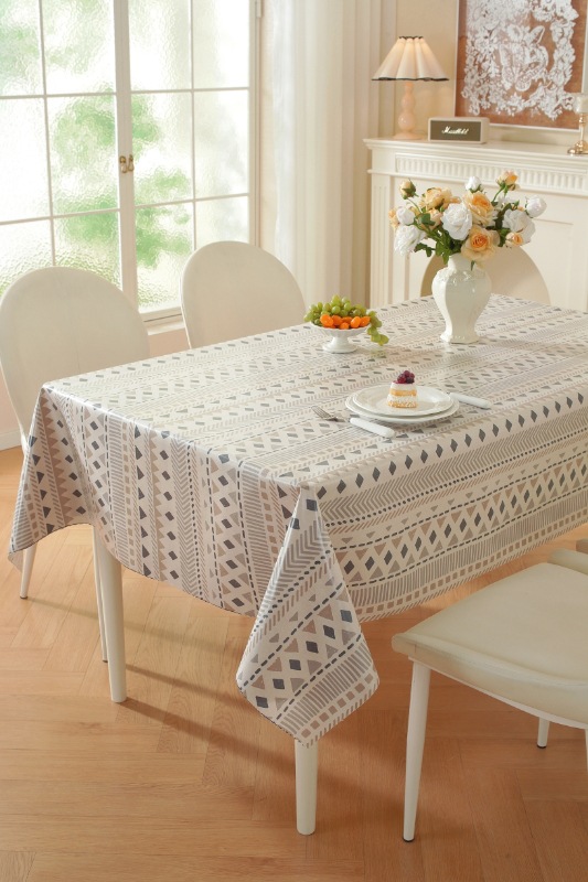 TPU faux linen printed rectangular tablecloth, no-wash, waterproof, oil-proof, heat-resistant, light luxury dining table and coffee table fabric home tablecloth pic 24