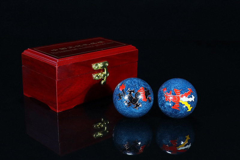Cross-border foreign trade Beijing Jingtai LAN handball craft gifts, cloisonne enamel low-temperature hand-rotating ringtone massage fitness balls pic 26