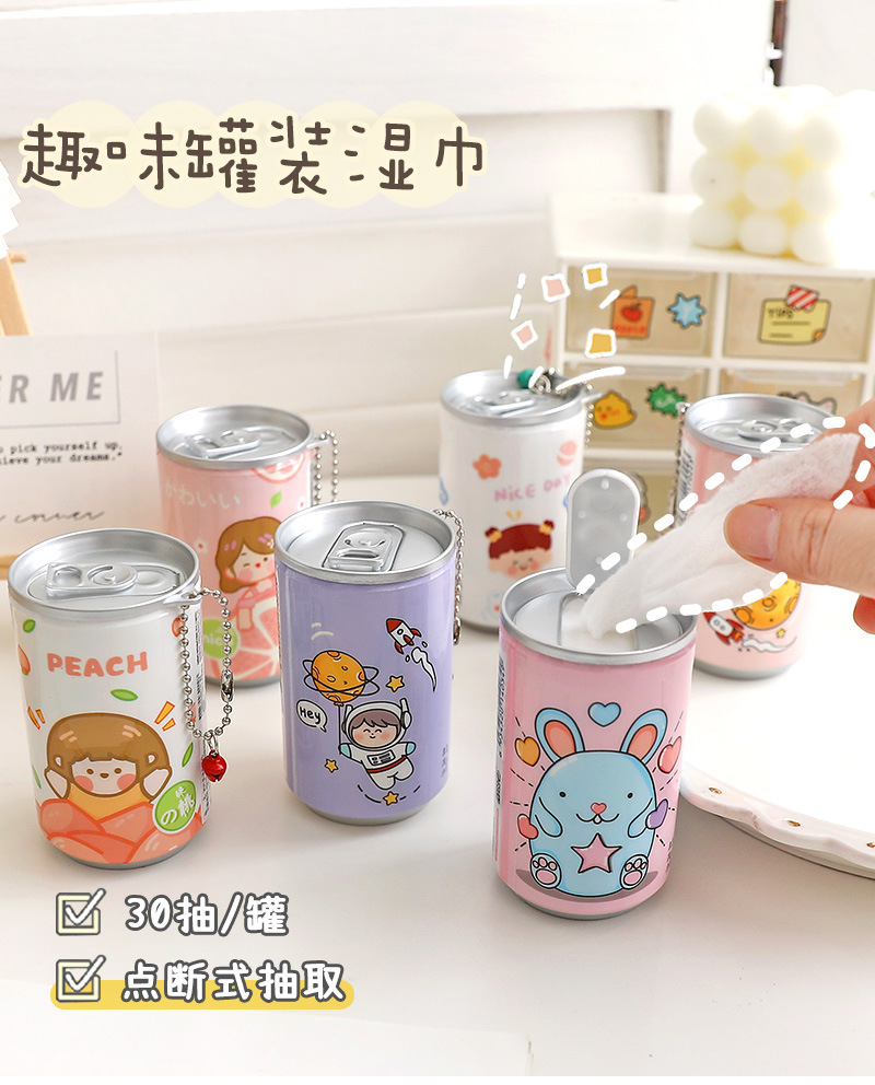 Beverage can wet wipes 30-pack travel portable mini disposable wet wipes bucket cleaning and hygiene wet wipes wholesale pic 5