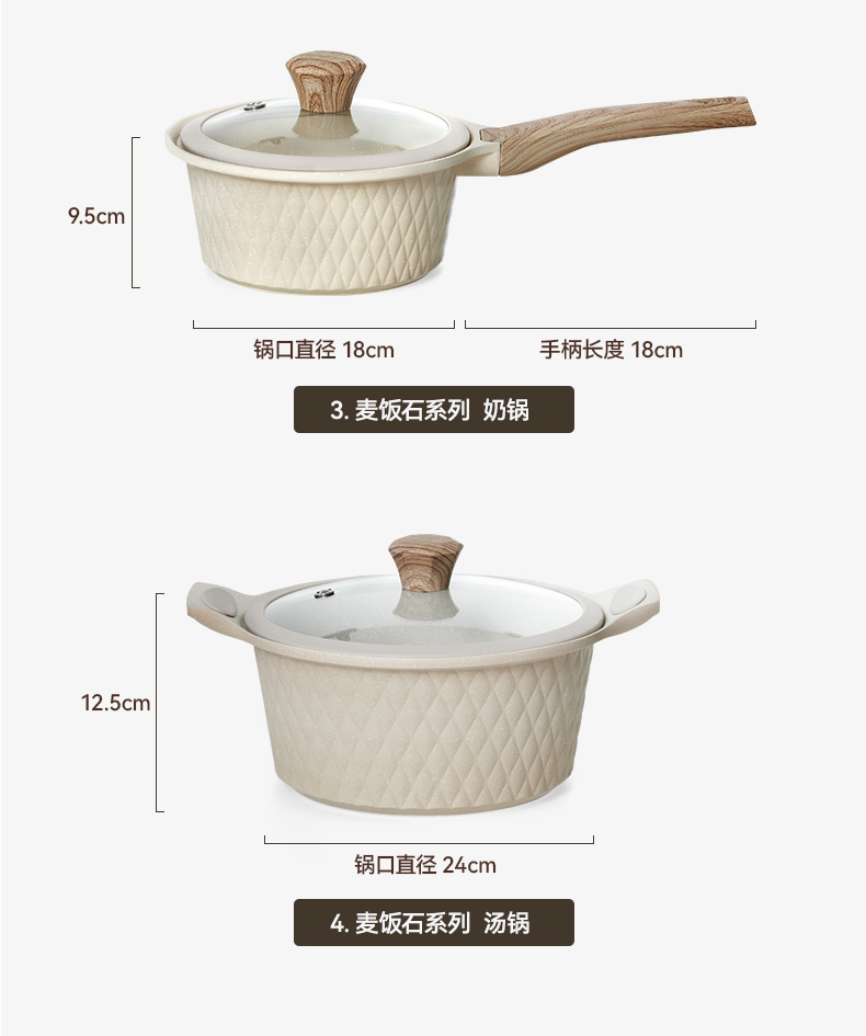 4ah non-stick wok, household induction cooker, gas stove, smoke-free non-stick wok, tourmaline flat pan pic 5