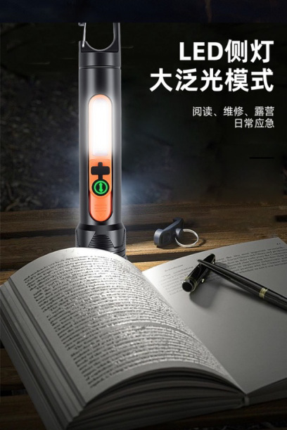 Multi-functional LED light, white laser flashlight, rechargeable telescopic zoom work light, outdoor internet-famous camping light pic 3