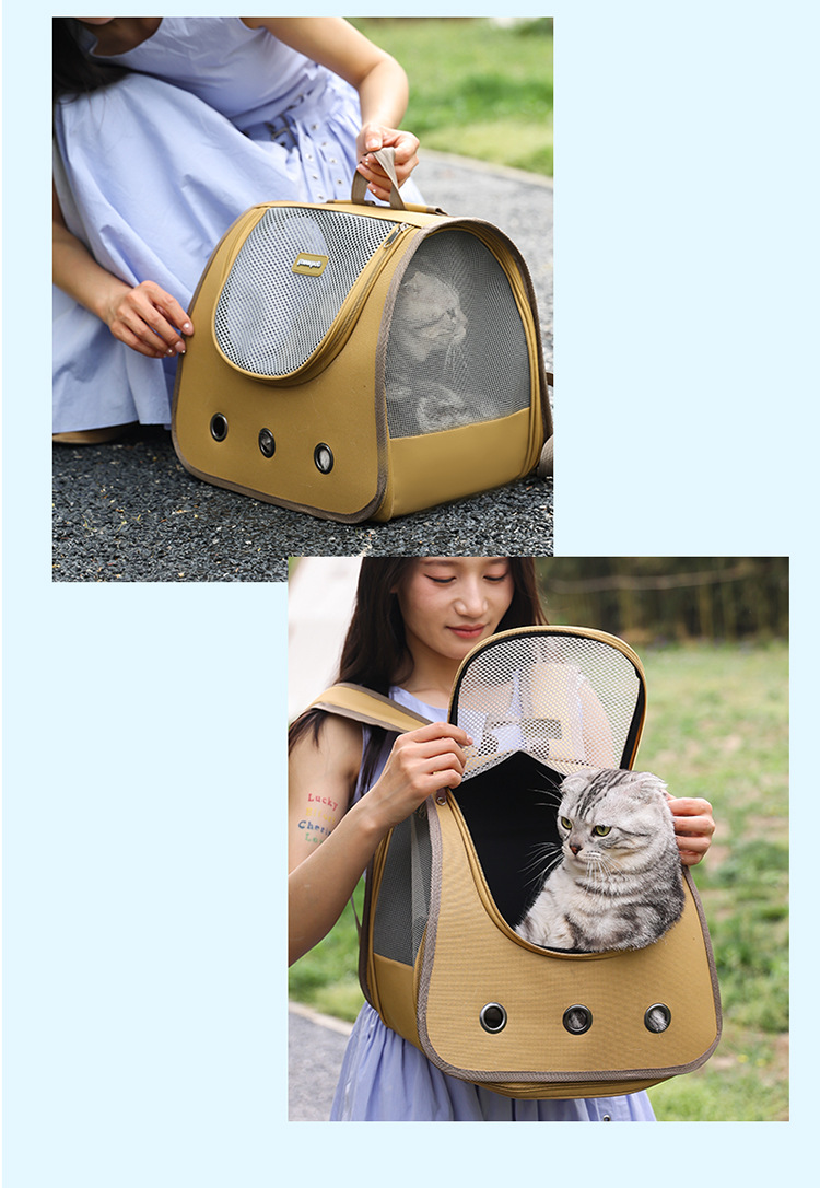 New pet backpack, portable hand-held cat bag, large space for going out, cat shoulder pet bag, cat space capsule pic 8