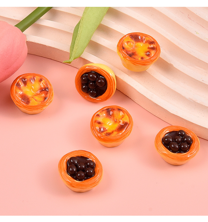 Simulated food toy egg tart resin accessories, diy cream glue phone case, fridge magnet, role-playing decoration material accessories pic 7