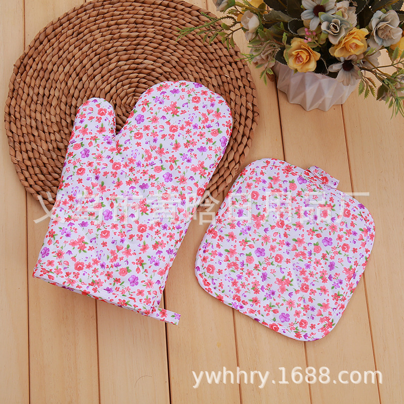 【 Chi Jia 】 Microwave Oven Glove Pad Two-piece Set Thickened and enlarged heat-resistant oven baking gloves pic 6