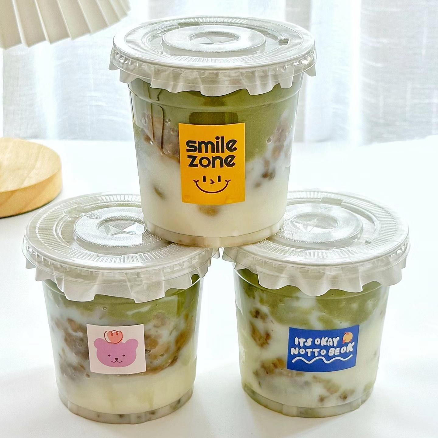 绿豆牛乳冰沙杯子一次性奶茶杯咖啡杯绿豆冰打包塑料杯子加厚pet详情3