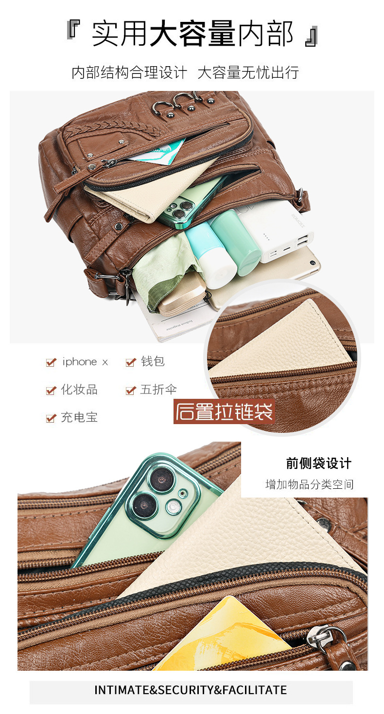 2025中老年妈妈包水洗皮单肩包斜挎包跨境女包潮流外贸女包单肩包详情12