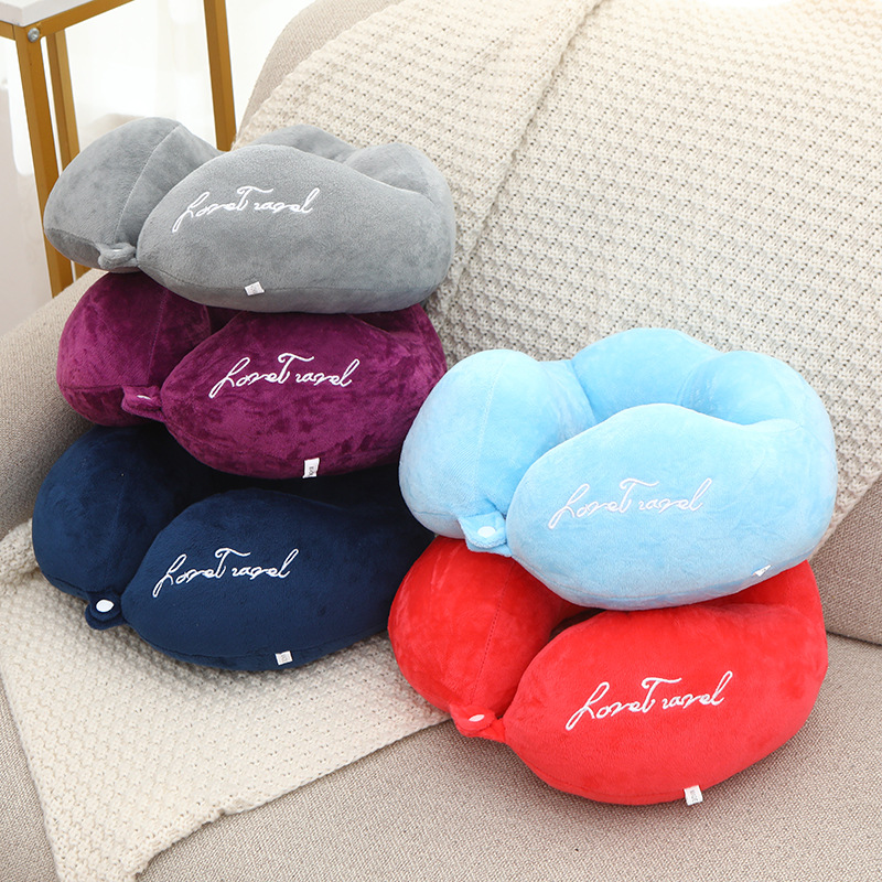 厂家批发新款绣花PP棉U型枕汽车飞机旅行枕u形护颈枕头可定LOGO详情6