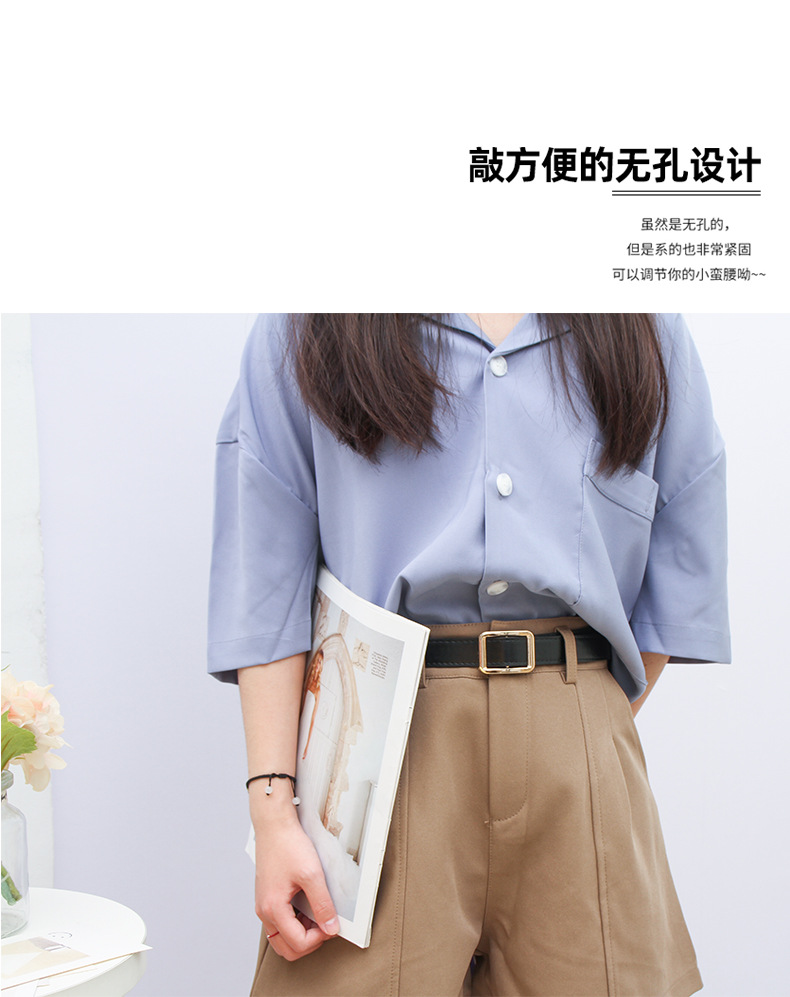Perforated belt, practical and decorative jeans for women, black, thin, fashionable and retro student, ins style belt, trendy for ladies pic 29