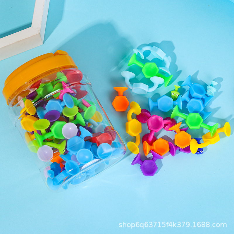 百变粘粘乐拼接吸吸乐益智拼装玩具吸盘软硅胶积木蛋壳装洗澡DIY详情11