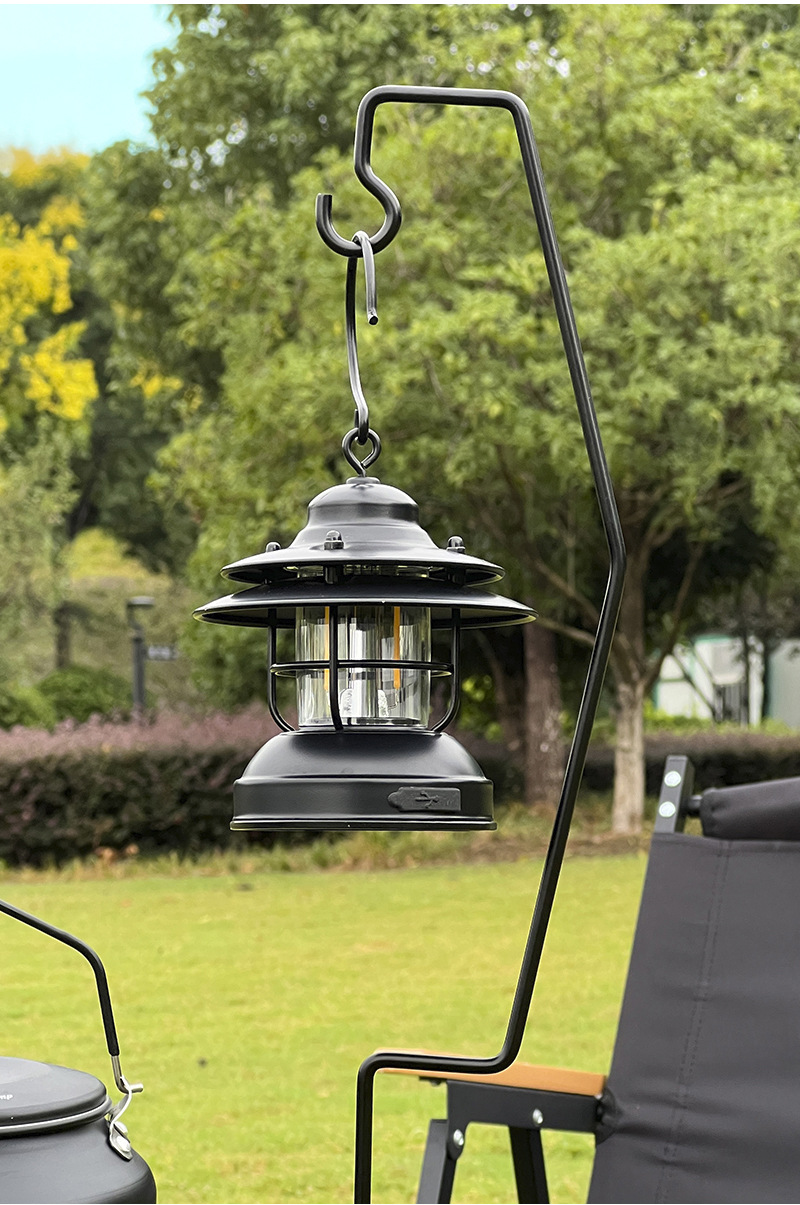 COOLCAMP山地野营用品户外露营桌灯架IGT桌灯架复古铁艺详情8