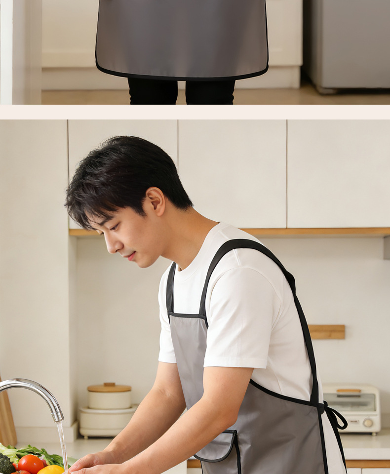 免洗围裙女家用厨房防水防油餐饮做饭专用透明TPU材质年轻工作服详情11