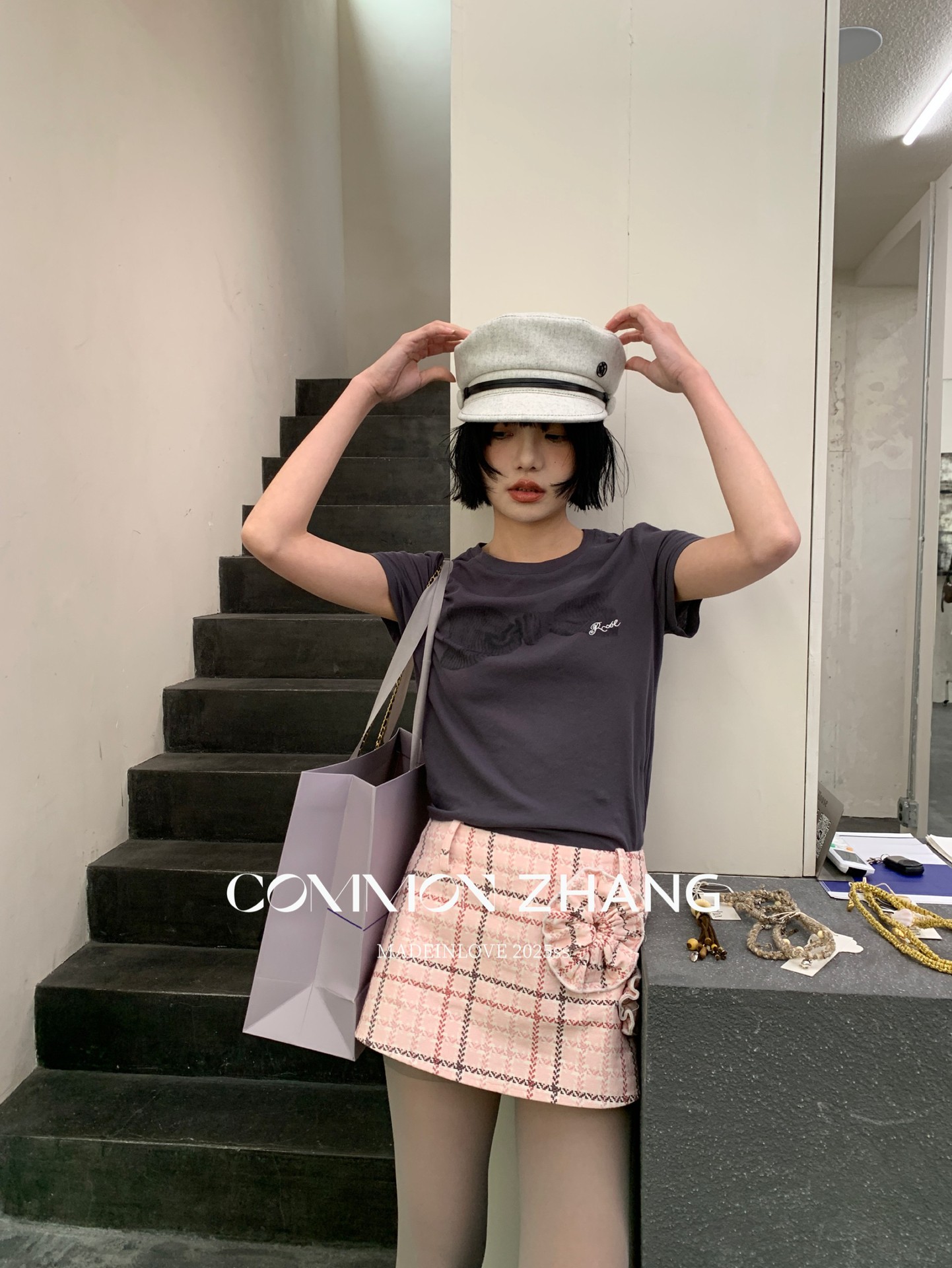 CZ ZHANG Summer Korean Style laid-back Casual Versatile Bow Print Letter Embroidery short-sleeved T-shirt B20639 pic 29