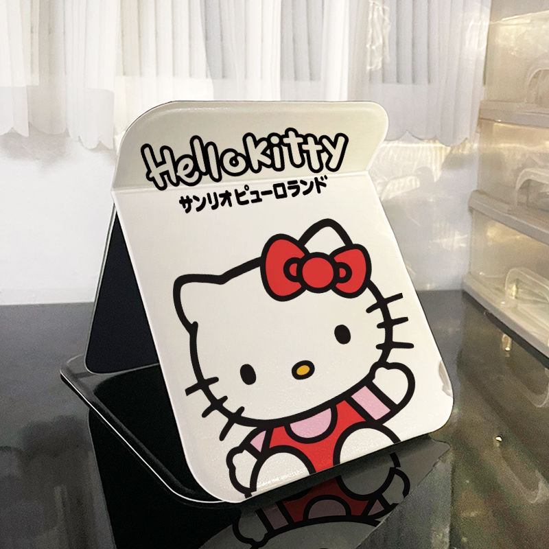 KT猫镜子可爱桌面折叠化妆镜卧室宿舍学生随时便携式无边框台式镜详情21