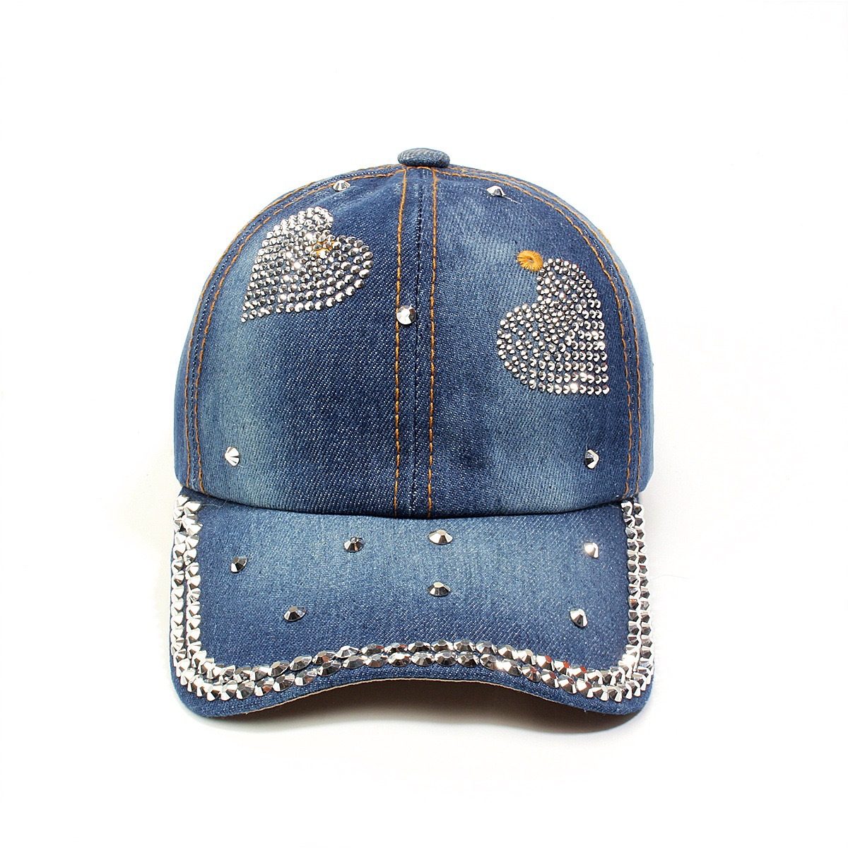 牛仔镶钻棒球帽弯檐男帽女帽百搭款遮阳鸭舌帽夏季休闲百搭帽子详情43