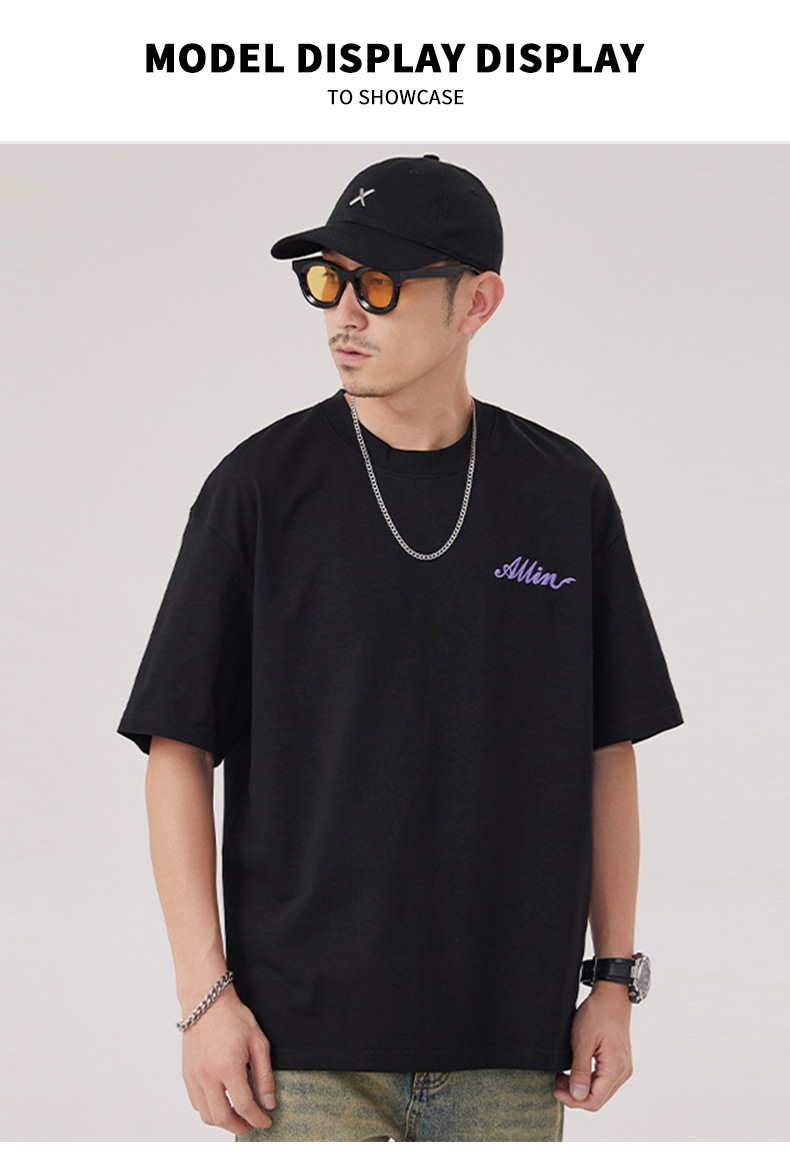 The 2025 summer new half-sleeved T-shirt for men is a trendy and versatile short-sleeved American retro printed loose round-neck T-shirt pic 29