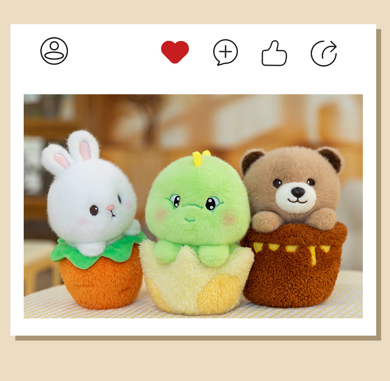 Creative potted plant scented table with dolls, stuffed toys, ornaments, children's room small animal table with plush toys pic 22