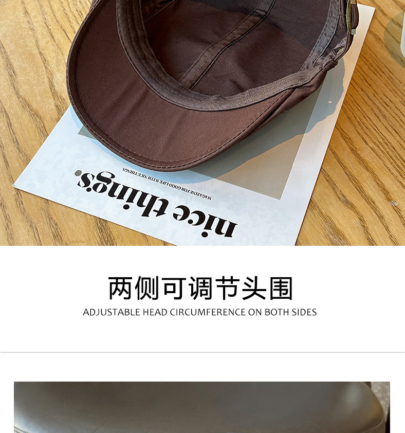 Solid color retro British-style newsboy cap for women, simple and versatile artistic beret for women, and baseball cap for men pic 13
