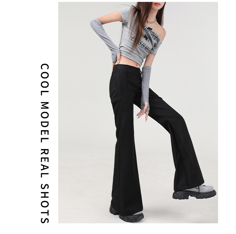 橙绢女装#修身微喇西装裤女2025春季新款高级感垂感薄款马蹄裤子详情10