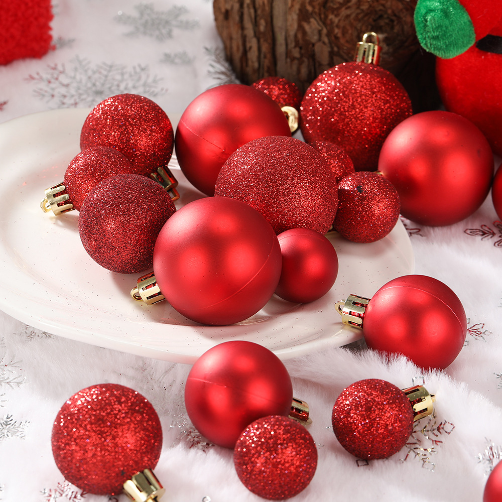 En stock al por mayor bola de navidad caja de regalo set árbol de navidad decoración colgante galvanoplastia brillante bola de polvo de brillo juego de decoraciones de fiesta pic 10