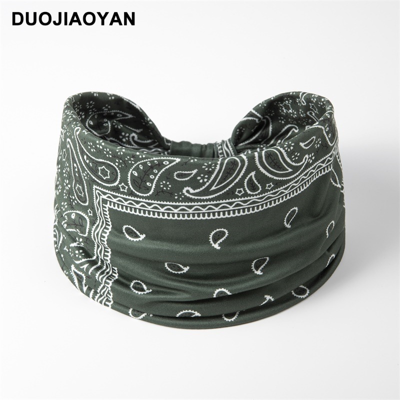 The new sporty hair band, Paisley printed hair band, is a popular fashion wide-sided breathable sports yoga hair band for women pic 16