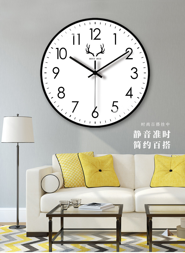 【8英寸20cm】简约家用挂钟客厅轻奢时钟挂墙免打孔创意钟表批发详情2